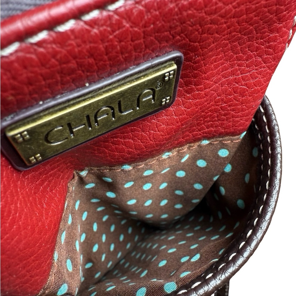 Chala Crossbody Phone Purse – Dog Appliqué, Red Faux Leather | Like New - Picture 4 of 7